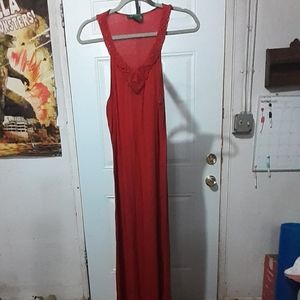 Lauren Ralph Lauren Long Red Sleeveless Dr…